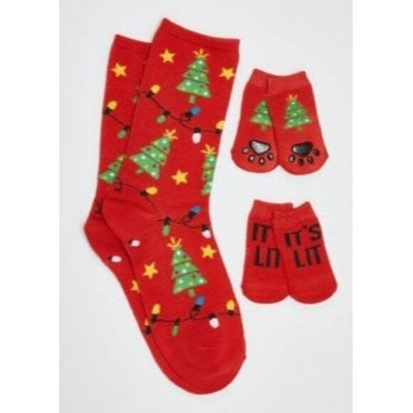 Red It's Lit Matching Pet Sock Set + Free Gift - Picture 1 of 1